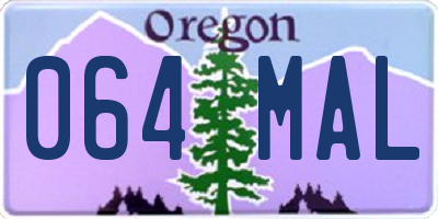 OR license plate 064MAL