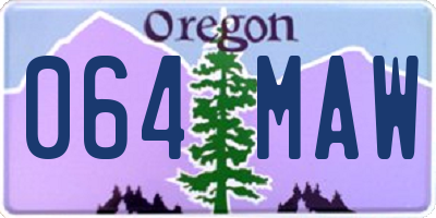 OR license plate 064MAW