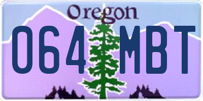 OR license plate 064MBT