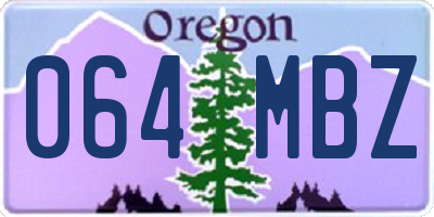 OR license plate 064MBZ
