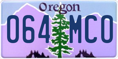 OR license plate 064MCO