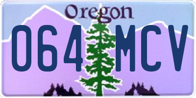 OR license plate 064MCV