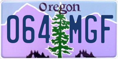 OR license plate 064MGF