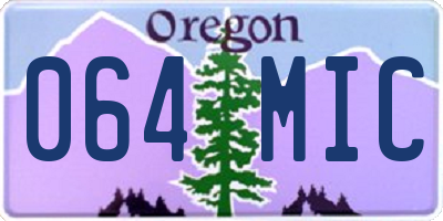 OR license plate 064MIC