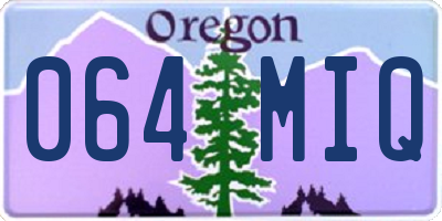 OR license plate 064MIQ