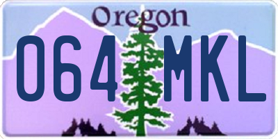 OR license plate 064MKL