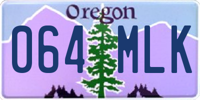 OR license plate 064MLK