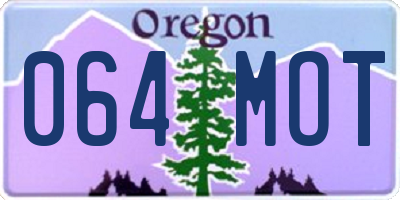 OR license plate 064MOT