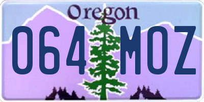 OR license plate 064MOZ
