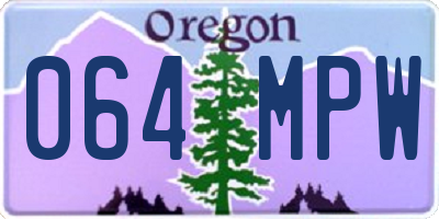 OR license plate 064MPW