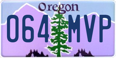OR license plate 064MVP