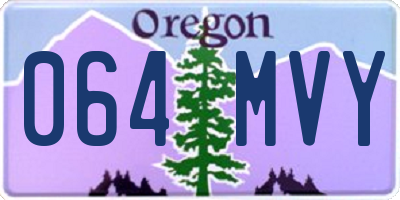 OR license plate 064MVY