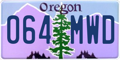 OR license plate 064MWD