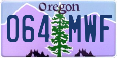 OR license plate 064MWF