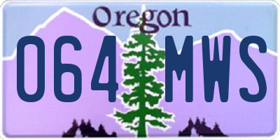 OR license plate 064MWS
