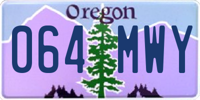 OR license plate 064MWY