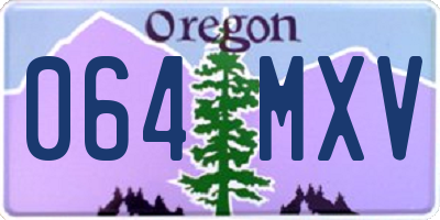 OR license plate 064MXV