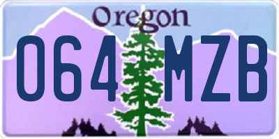 OR license plate 064MZB