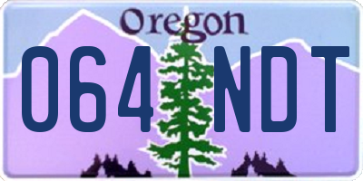 OR license plate 064NDT