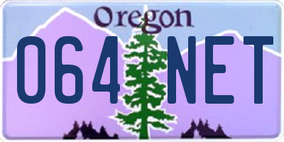 OR license plate 064NET