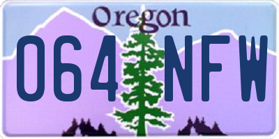OR license plate 064NFW