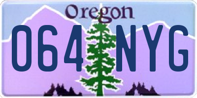 OR license plate 064NYG