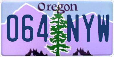 OR license plate 064NYW