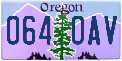 OR license plate 064OAV