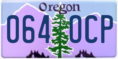 OR license plate 064OCP