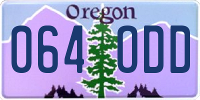 OR license plate 064ODD