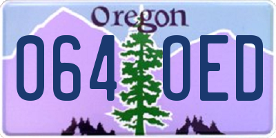 OR license plate 064OED