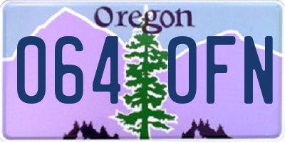 OR license plate 064OFN