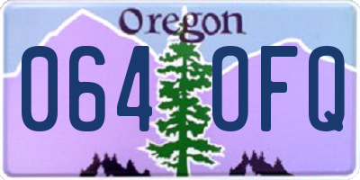 OR license plate 064OFQ