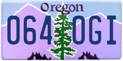 OR license plate 064OGI