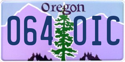 OR license plate 064OIC