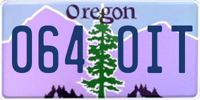 OR license plate 064OIT
