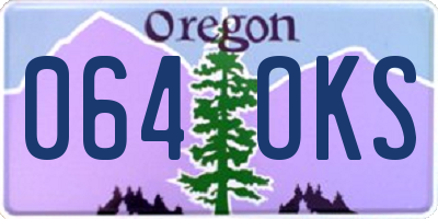 OR license plate 064OKS