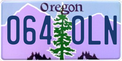 OR license plate 064OLN