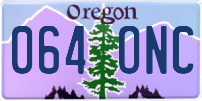 OR license plate 064ONC