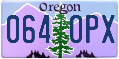 OR license plate 064OPX