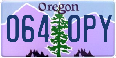 OR license plate 064OPY