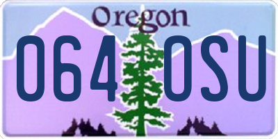 OR license plate 064OSU