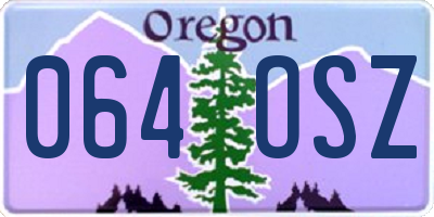 OR license plate 064OSZ