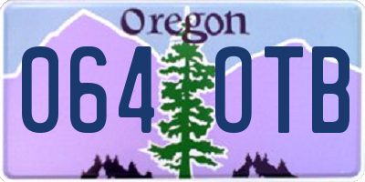 OR license plate 064OTB