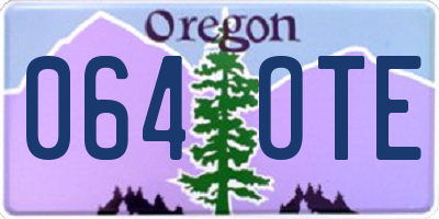 OR license plate 064OTE