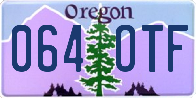 OR license plate 064OTF