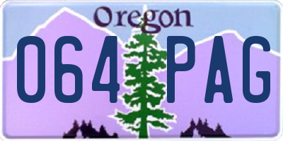 OR license plate 064PAG
