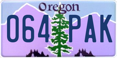 OR license plate 064PAK