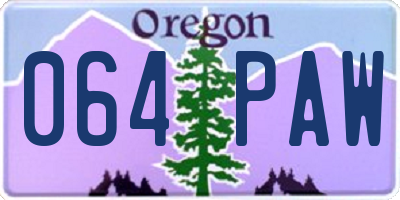 OR license plate 064PAW