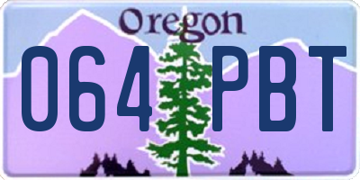 OR license plate 064PBT